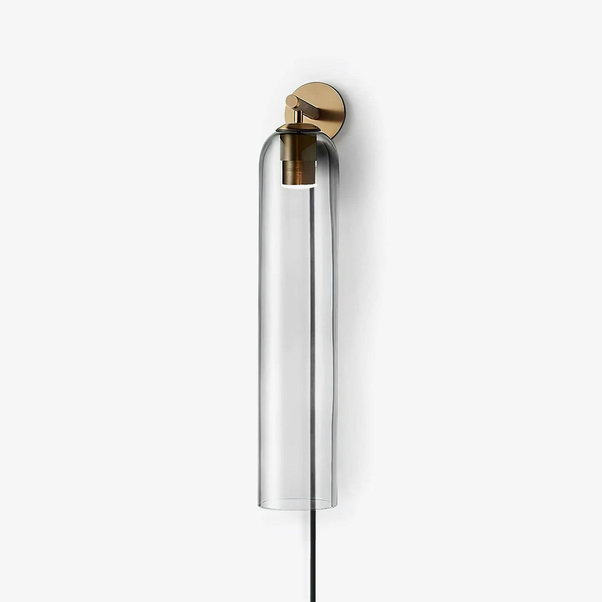 Aplique de pared con cilindro de vidrio y enchufe enchufable