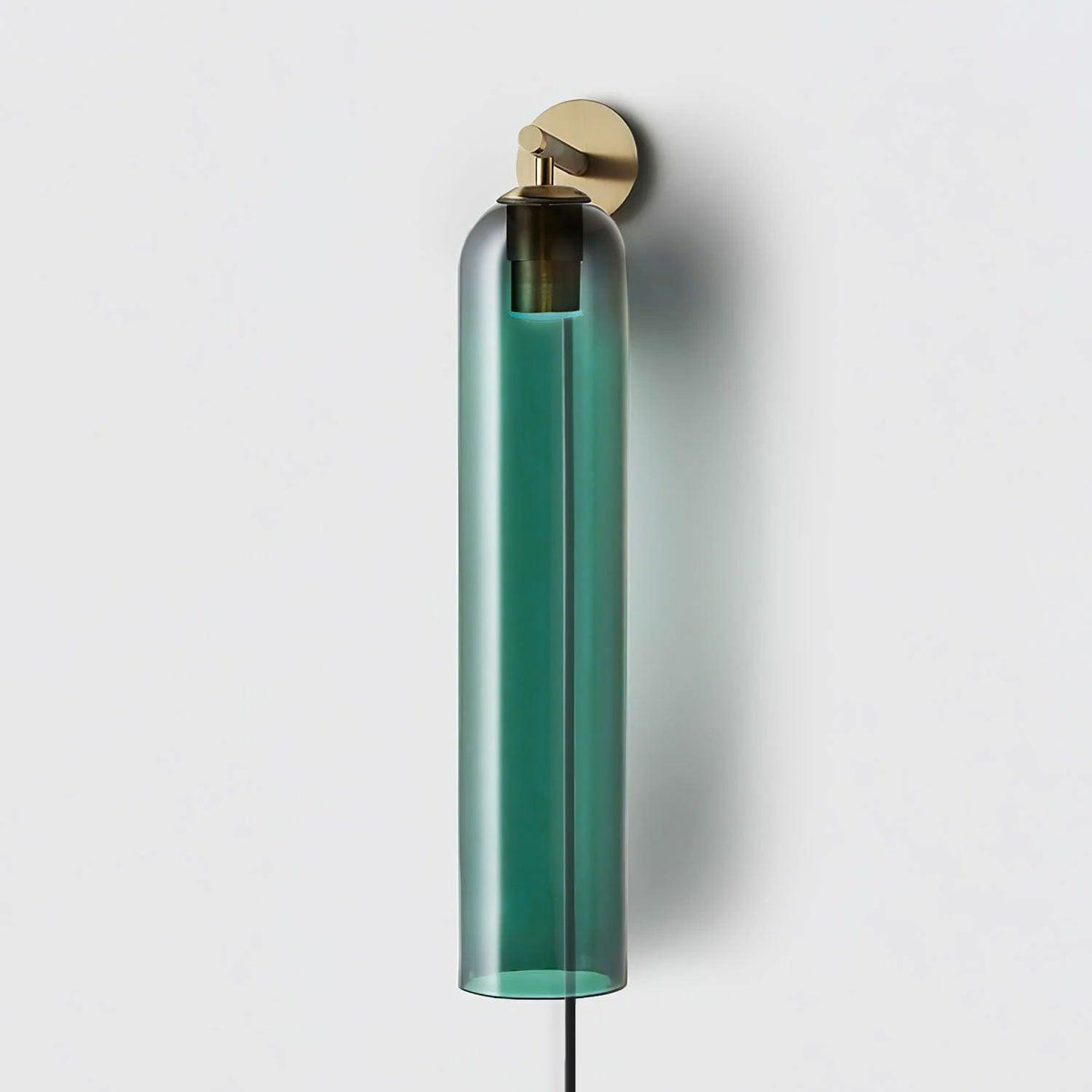 Aplique de pared con cilindro de vidrio y enchufe enchufable