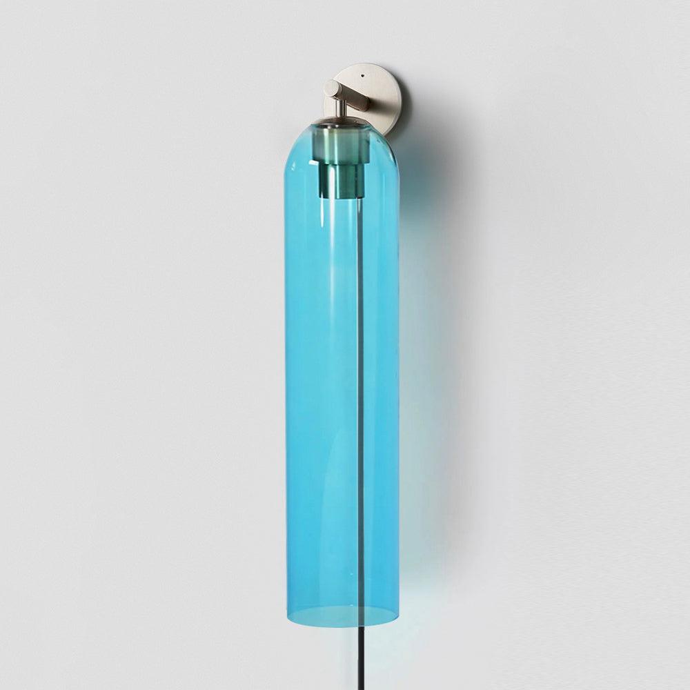 Aplique de pared con cilindro de vidrio y enchufe enchufable