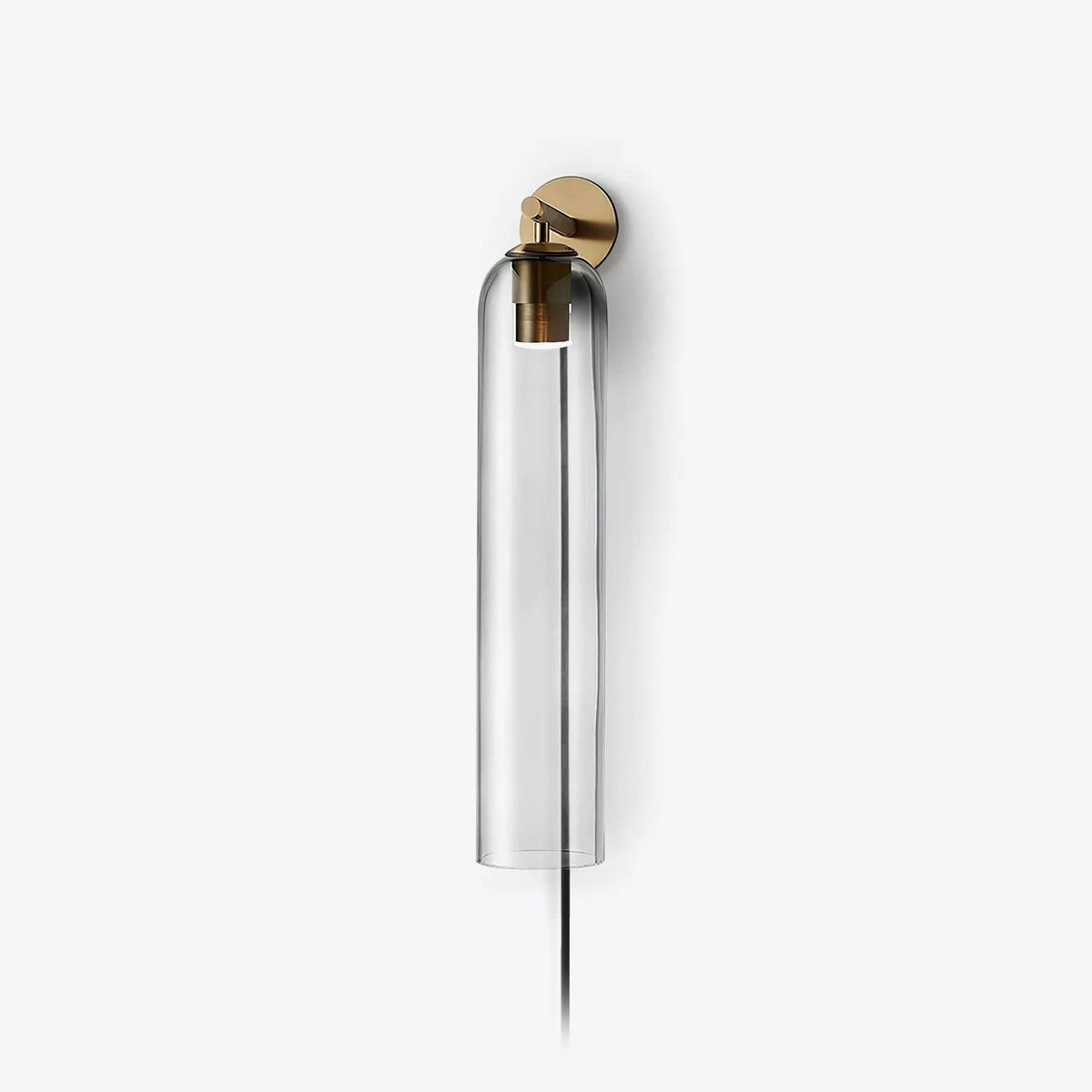 Aplique de pared con cilindro de vidrio y enchufe enchufable