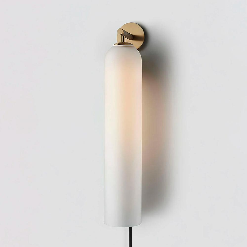 Aplique de pared con cilindro de vidrio y enchufe enchufable
