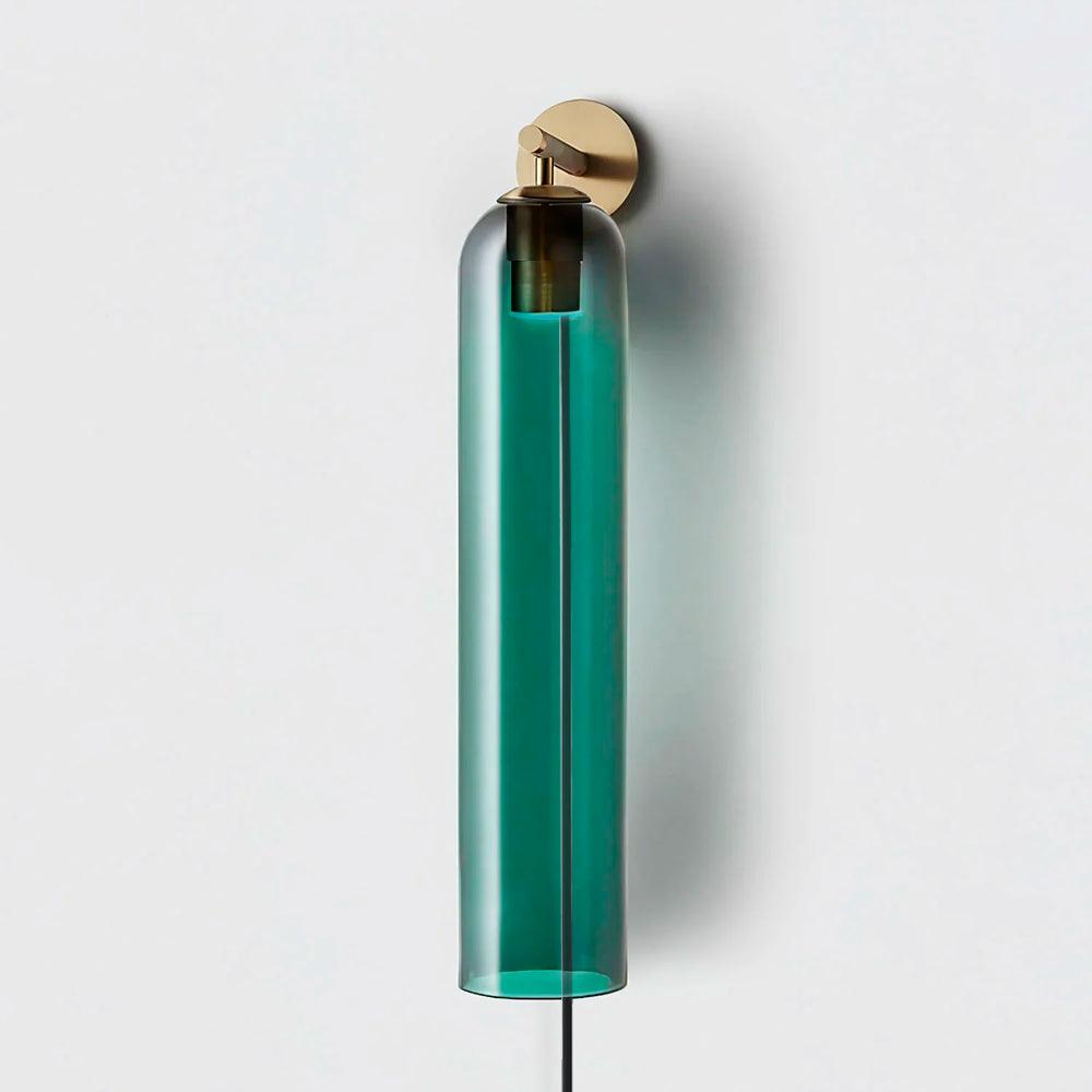 Aplique de pared con cilindro de vidrio y enchufe enchufable