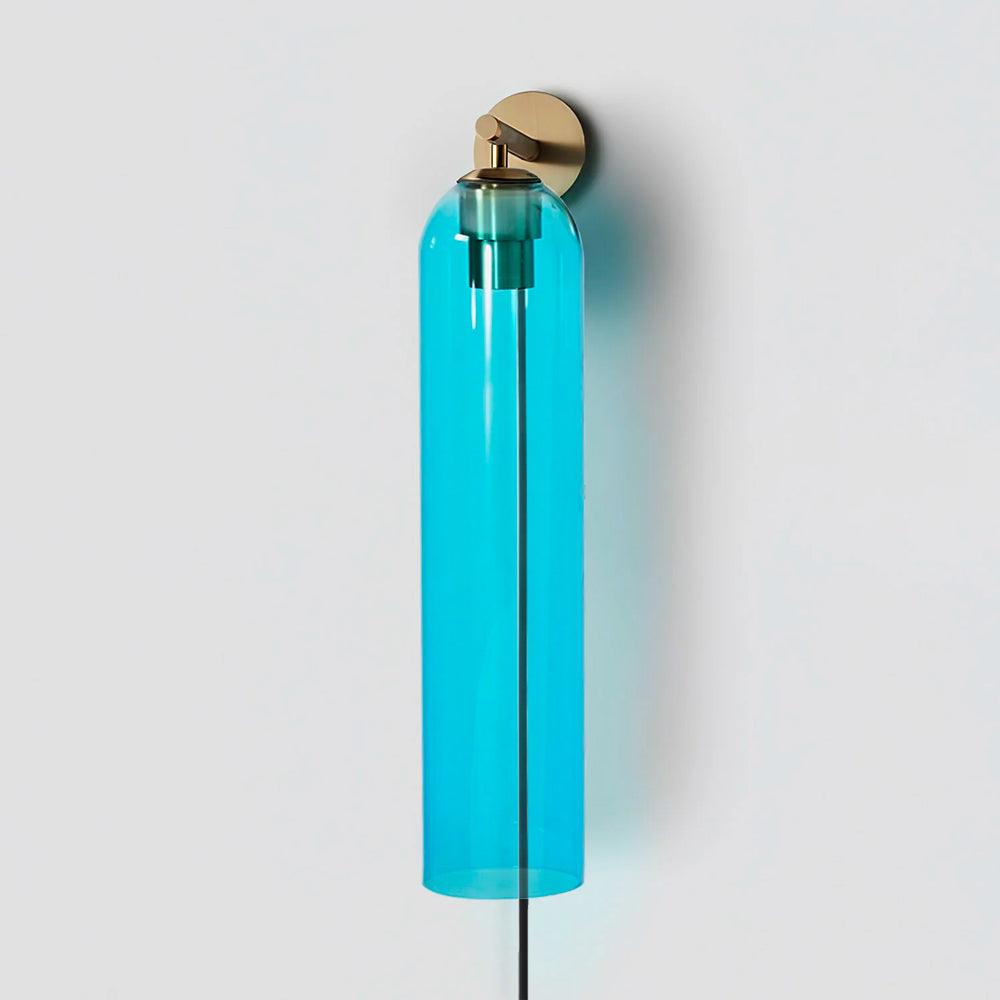 Aplique de pared con cilindro de vidrio y enchufe enchufable