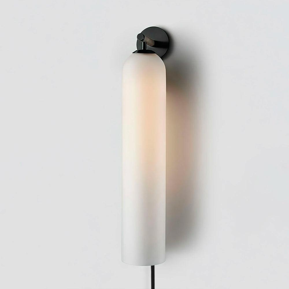 Aplique de pared con cilindro de vidrio y enchufe enchufable