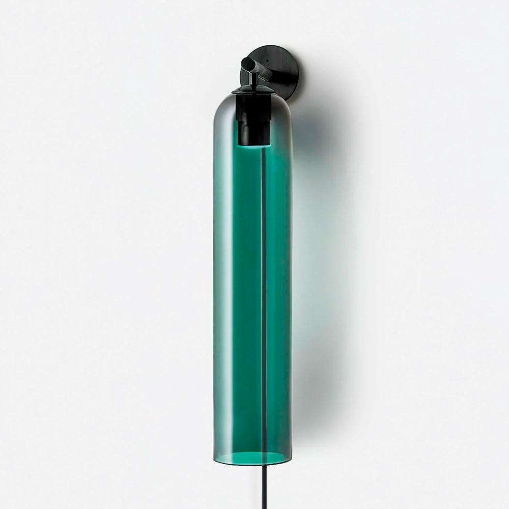 Aplique de pared con cilindro de vidrio y enchufe enchufable