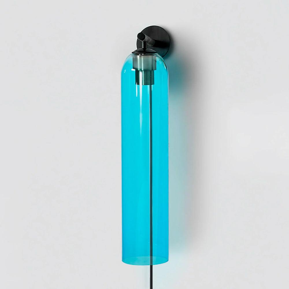 Aplique de pared con cilindro de vidrio y enchufe enchufable