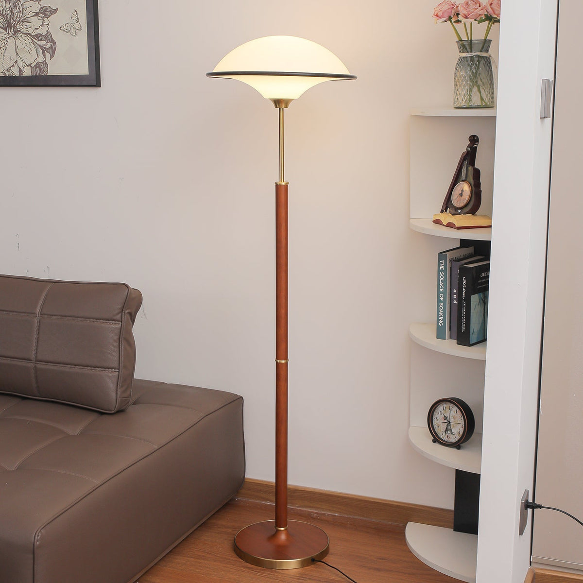 Astralis lámpara de pie de madera estilo Art Deco