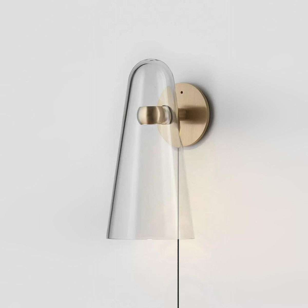 Velivira aplique de pared con pantalla cónica de vidrio