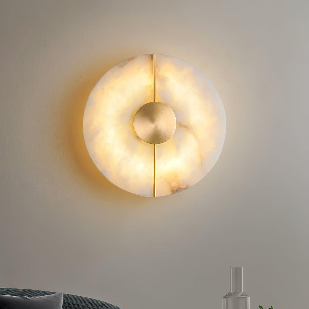 Citheira aplique de pared minimalista en alabastro