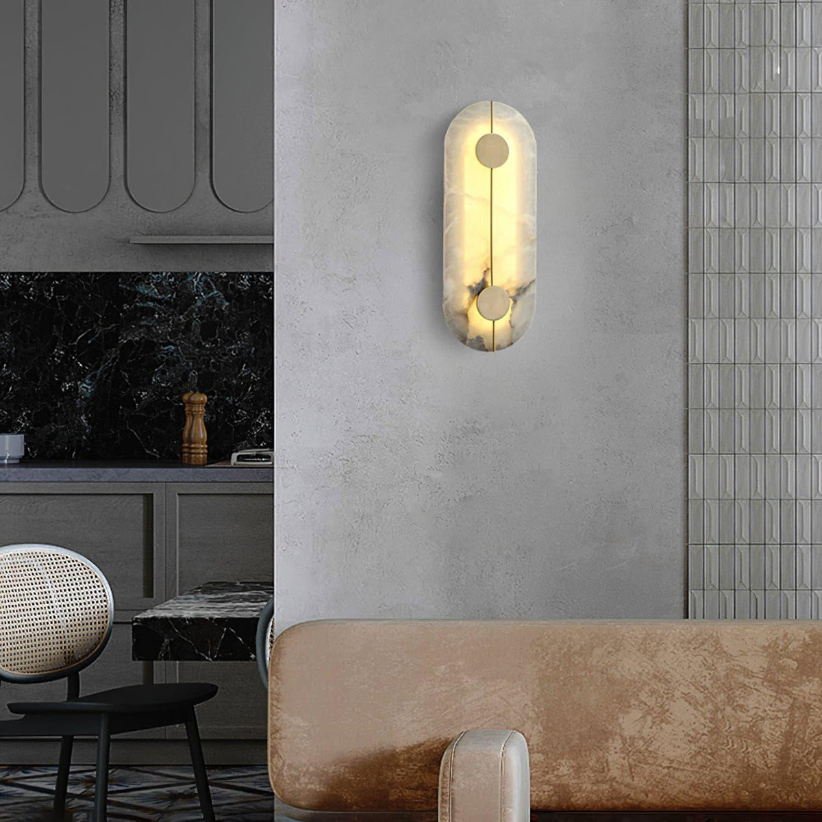 Citheira aplique de pared minimalista en alabastro