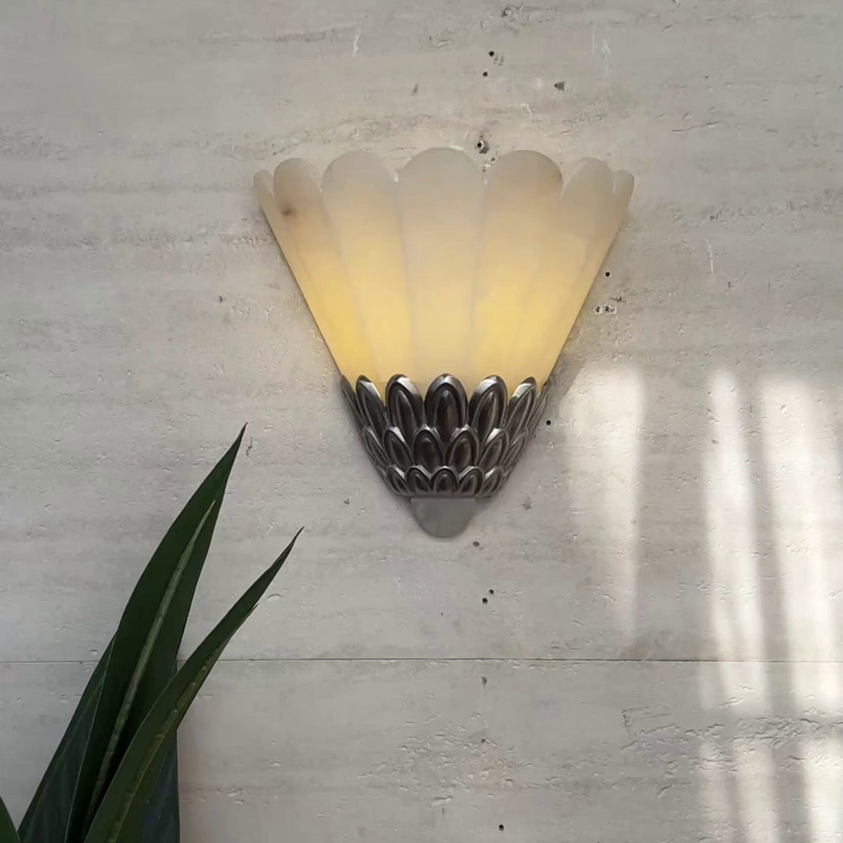 Marbe aplique de pared Vintage alabastro con pétal