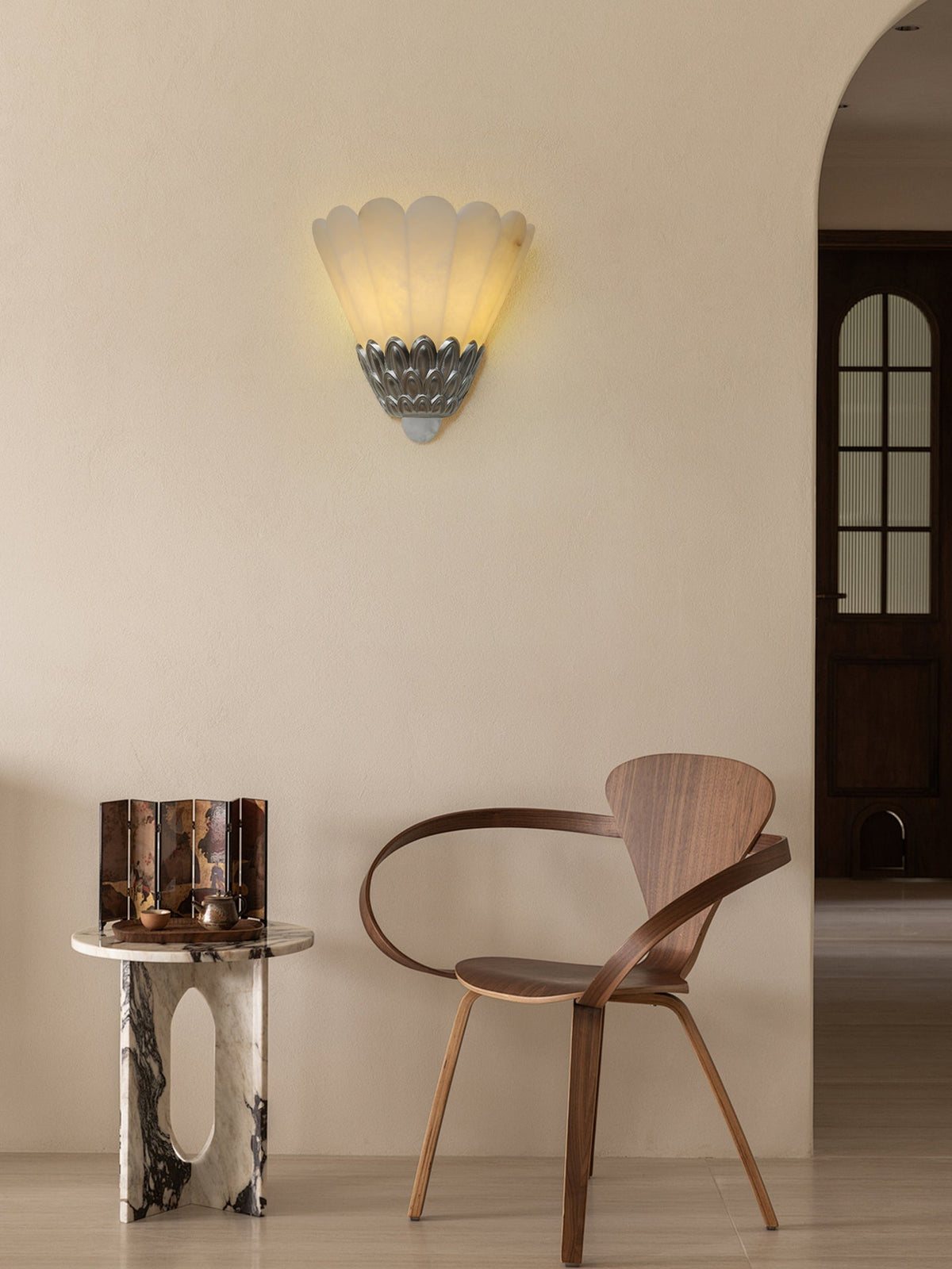 Marbe aplique de pared Vintage alabastro con pétal