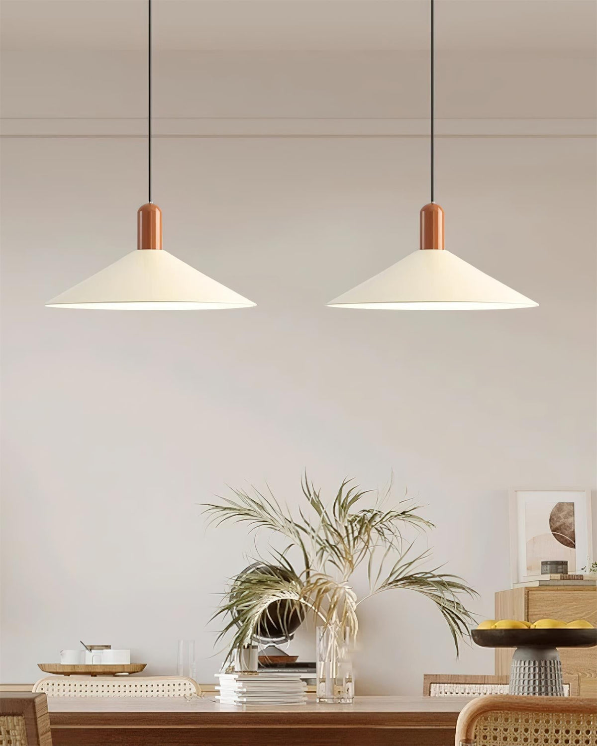 Lámpara colgante LED minimalista cónica para comedor