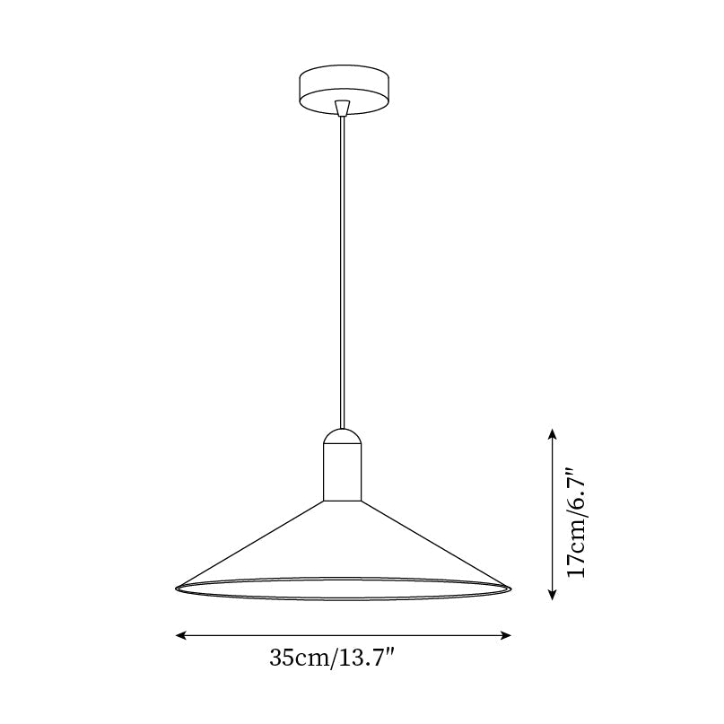 Lámpara colgante LED minimalista cónica para comedor