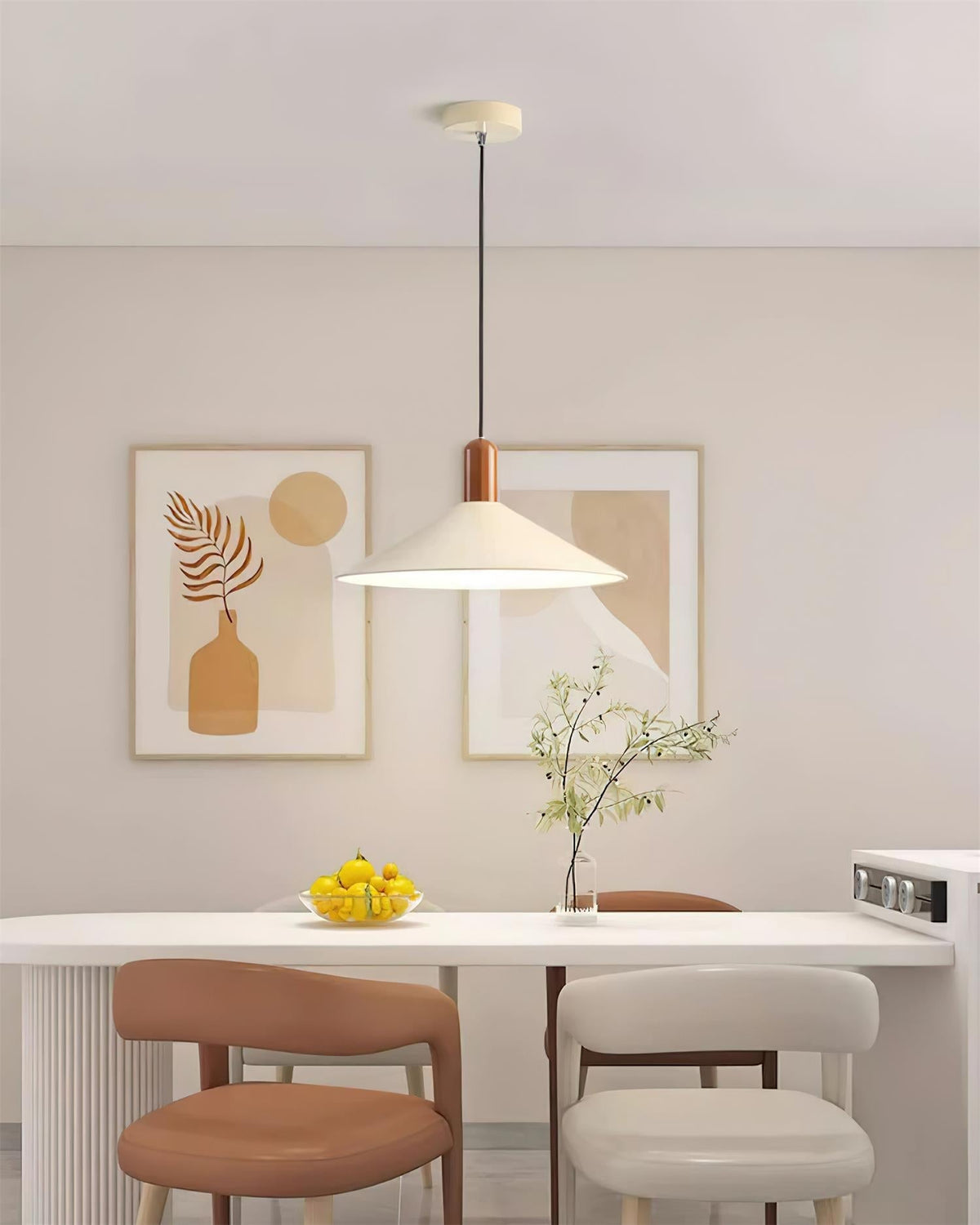 Lámpara colgante LED minimalista cónica para comedor