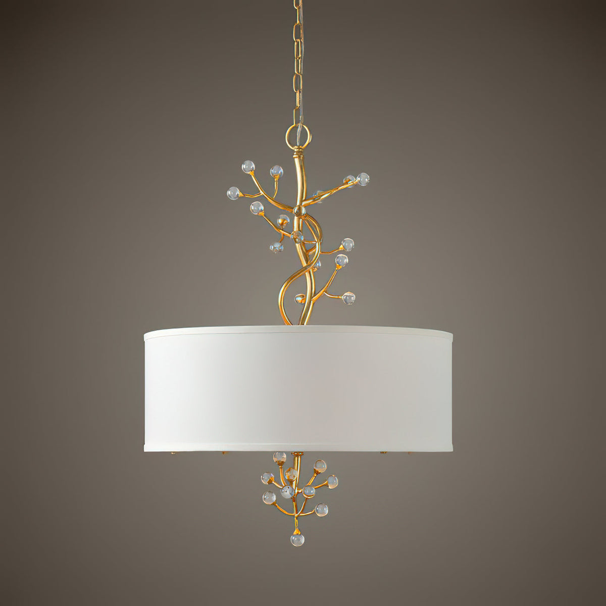 Asbury lámpara colgante Individual Creativity con decoración de cristal y sombra de tela