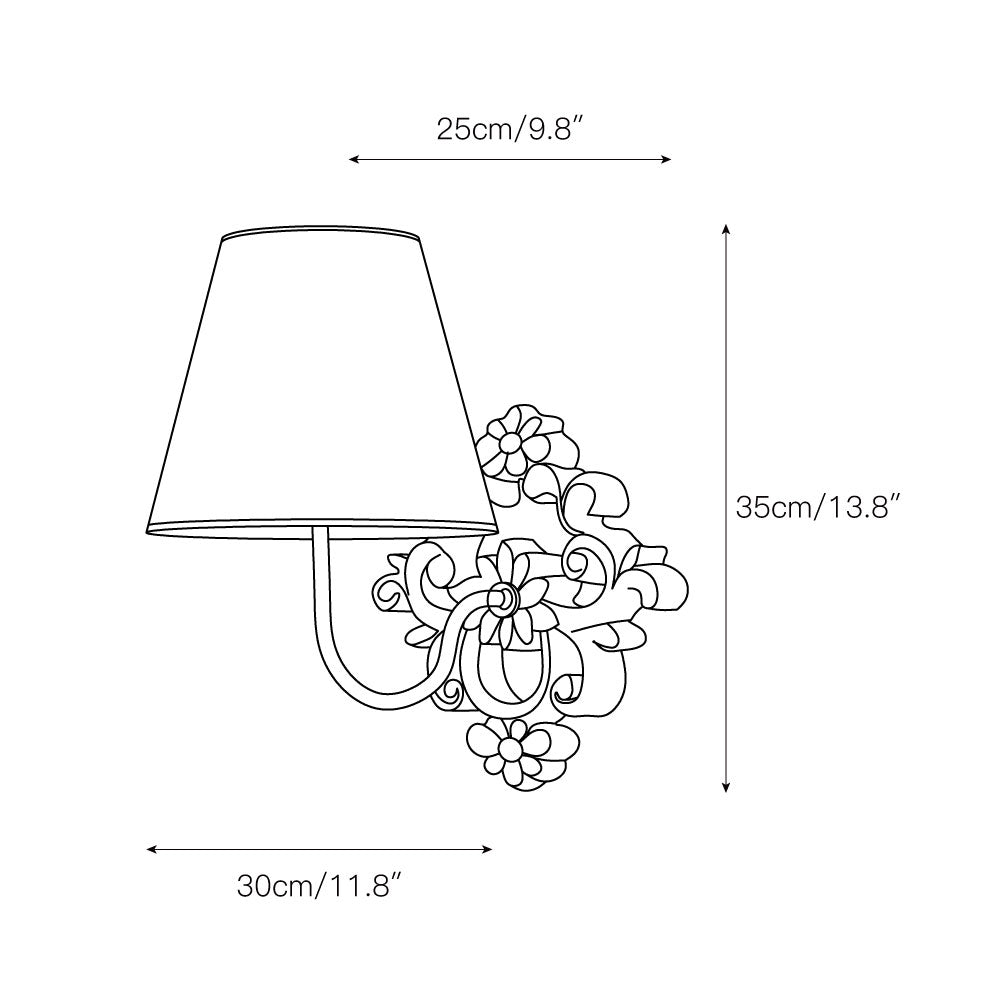 Alvuvys aplique de pared moderno de tela y metal