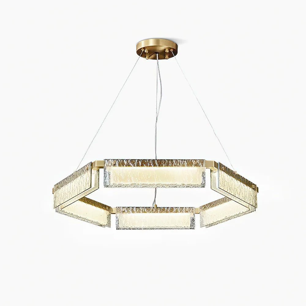 Hexa lámpara de araña de lujo de vidrio LED