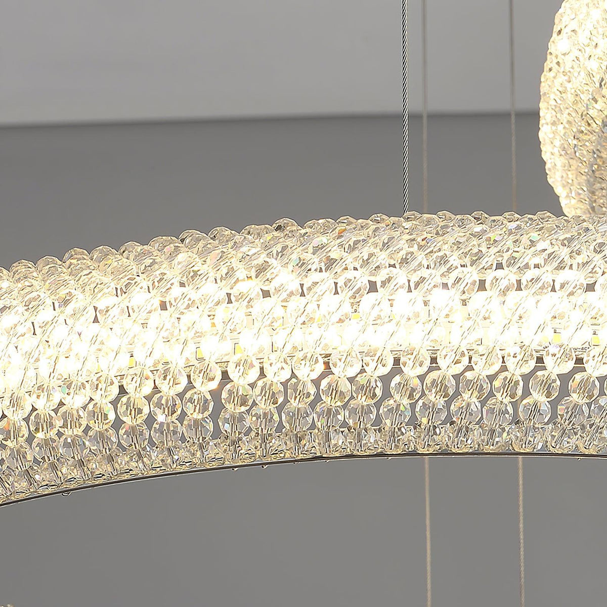 Vazorora lámpara de araña moderna minimalista con anillo de cristal