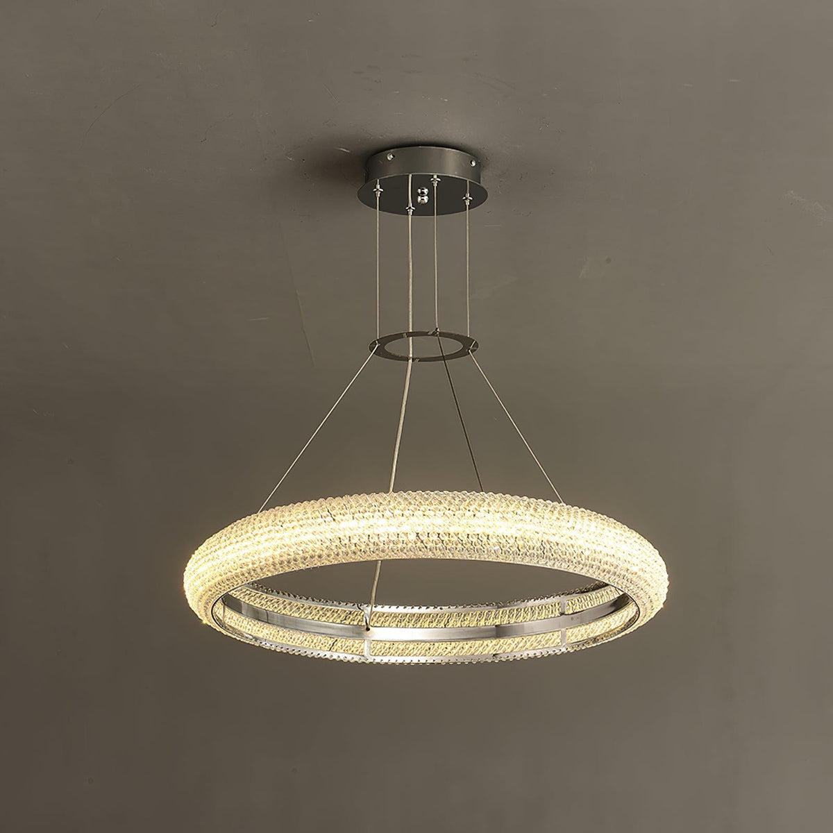 Vazorora lámpara de araña moderna minimalista con anillo de cristal