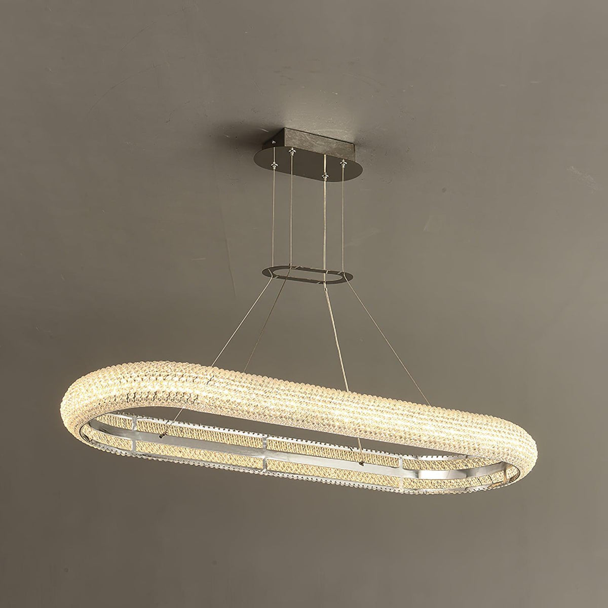 Vazorora lámpara de araña moderna minimalista con anillo de cristal