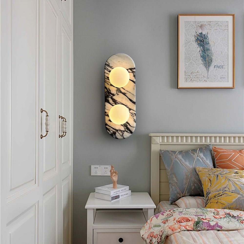 Eirenise aplique de pared Elegancia vidrio mármol Único