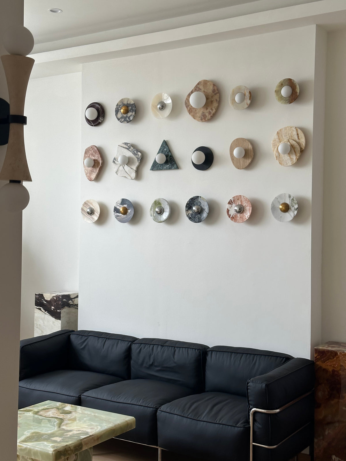 Astr aplique de pared moderno minimalista único de piedra y vidrio