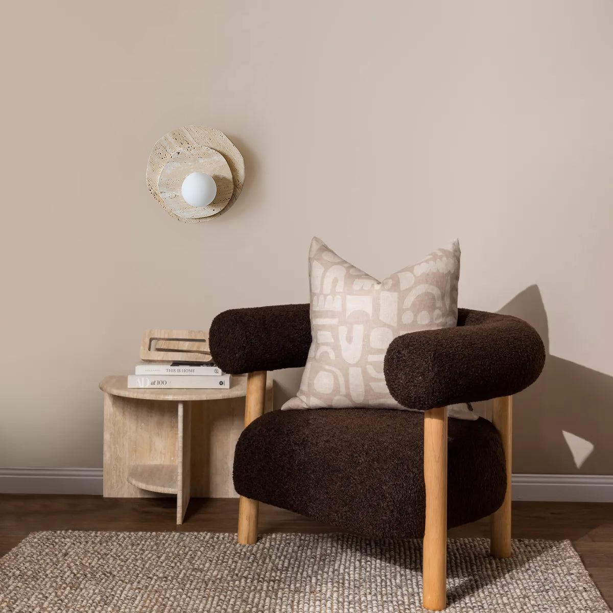 Astr aplique de pared moderno minimalista único de piedra y vidrio