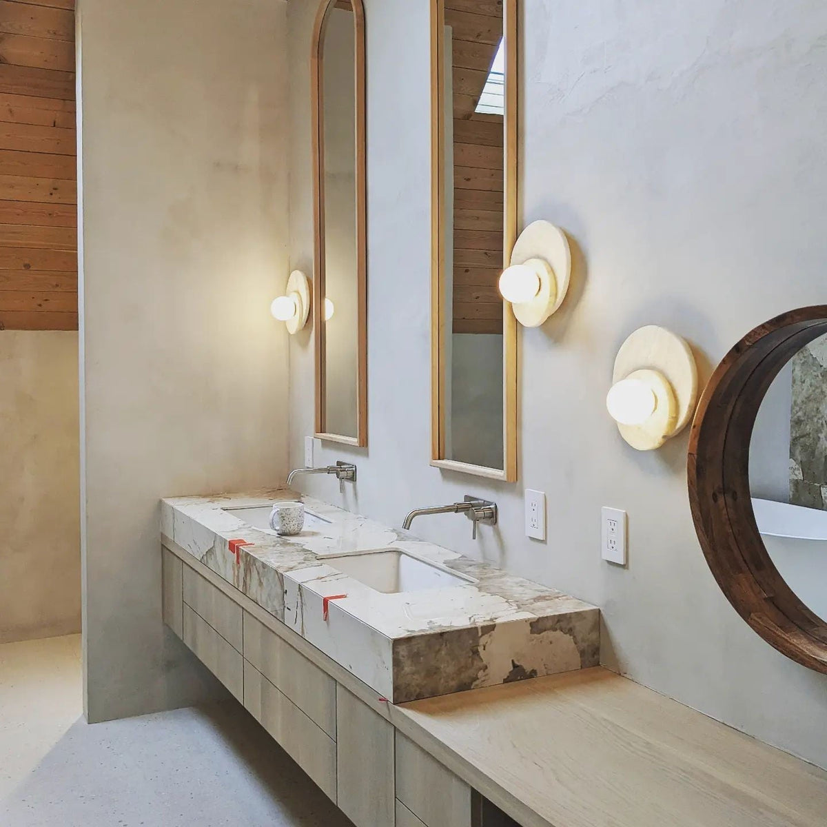 Astr aplique de pared moderno minimalista único de piedra y vidrio