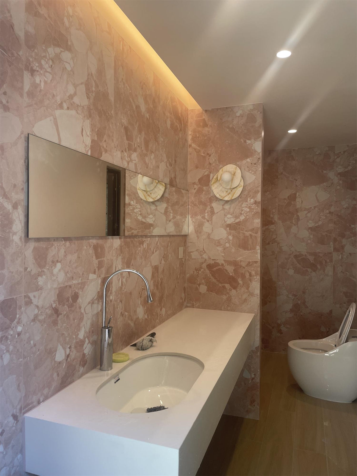 Alorarae aplique de pared alabastro orgánico