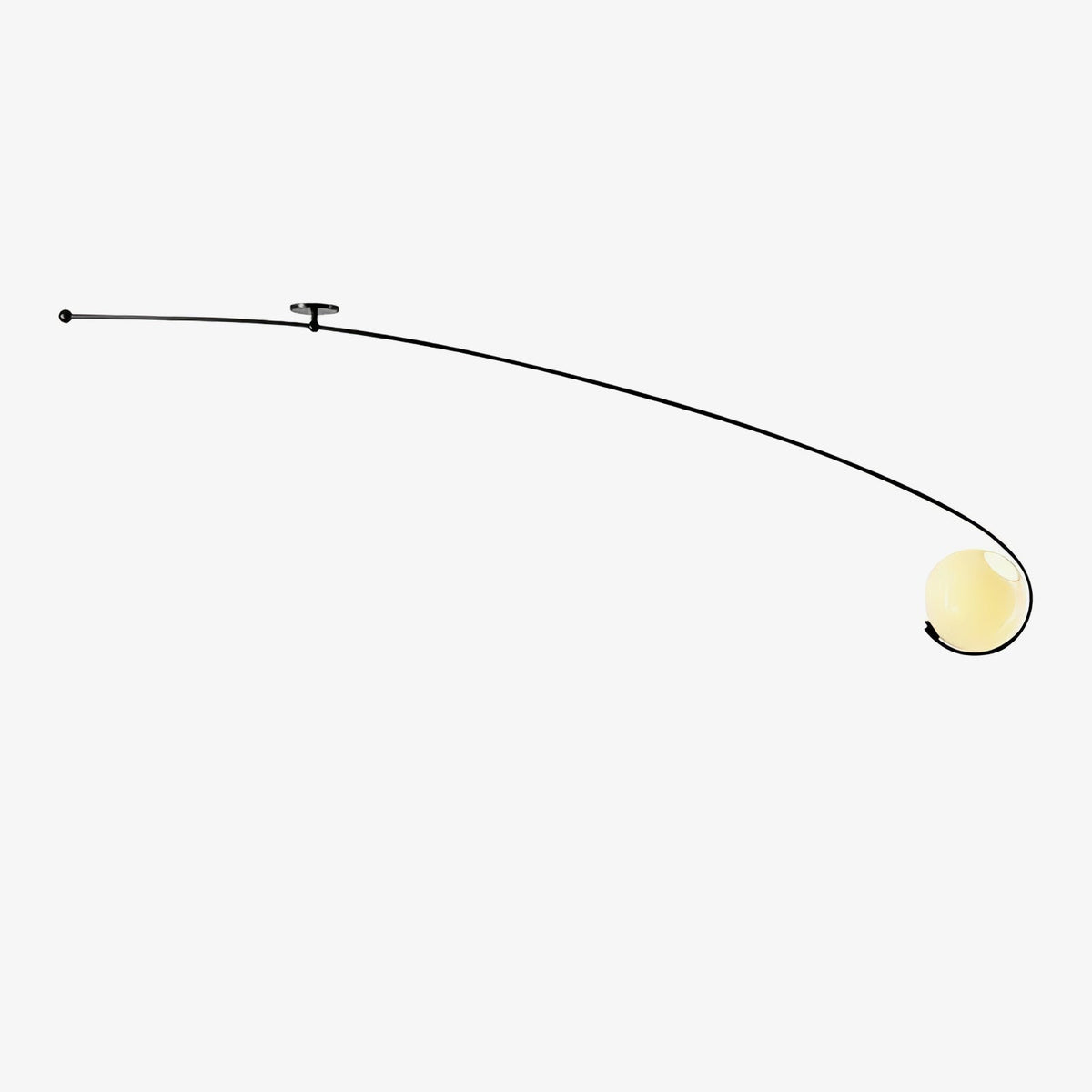 Elsoris lámpara de techo moderna y minimalista con curva en vidrio