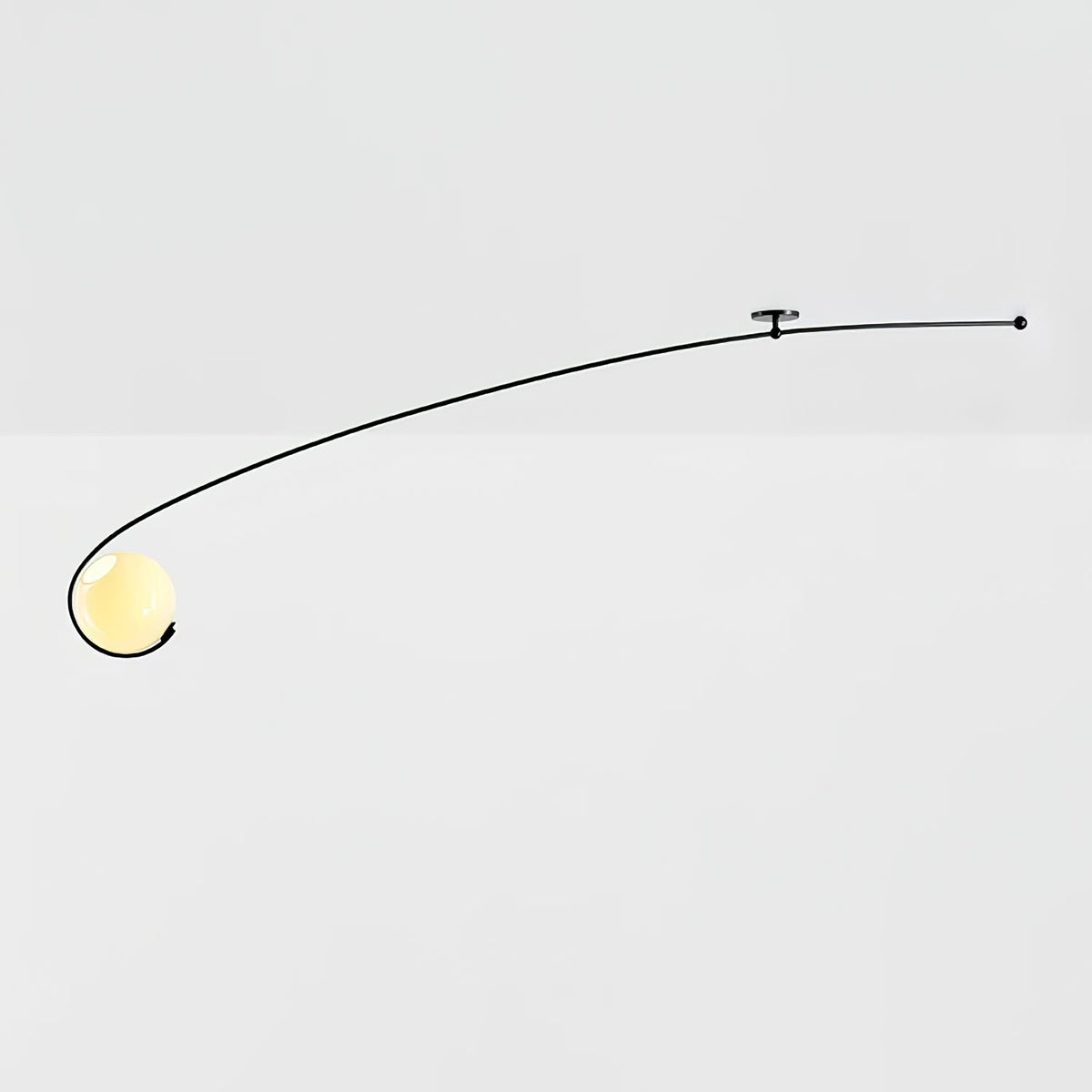 Elsoris lámpara de techo moderna y minimalista con curva en vidrio