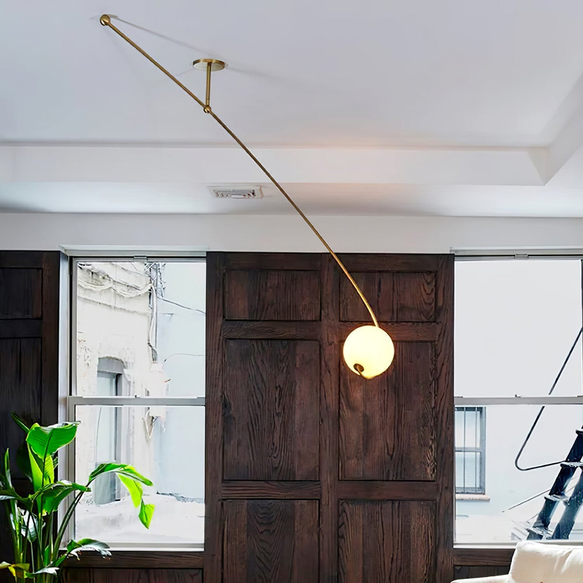 Elsoris lámpara de techo moderna y minimalista con curva en vidrio