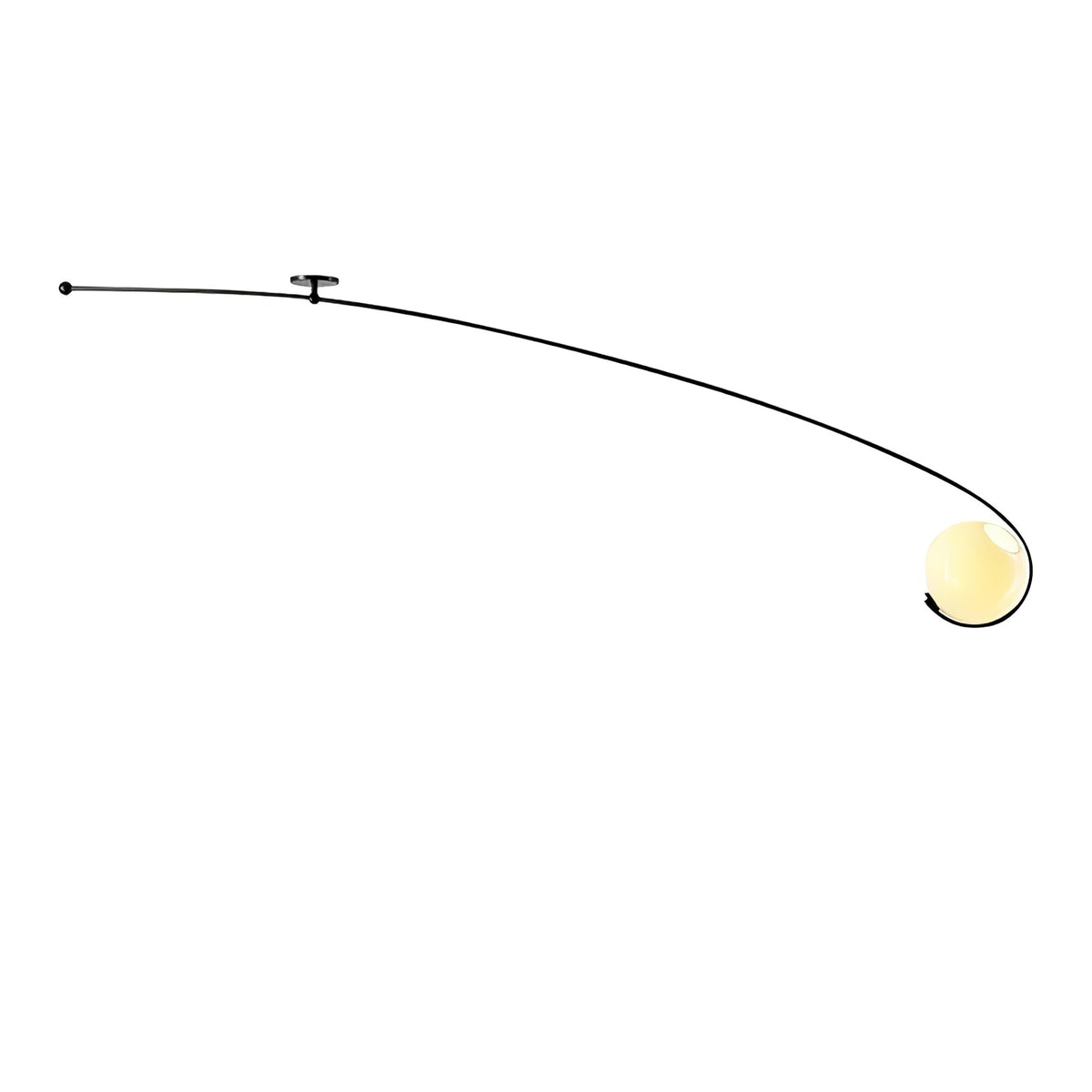 Elsoris lámpara de techo moderna y minimalista con curva en vidrio