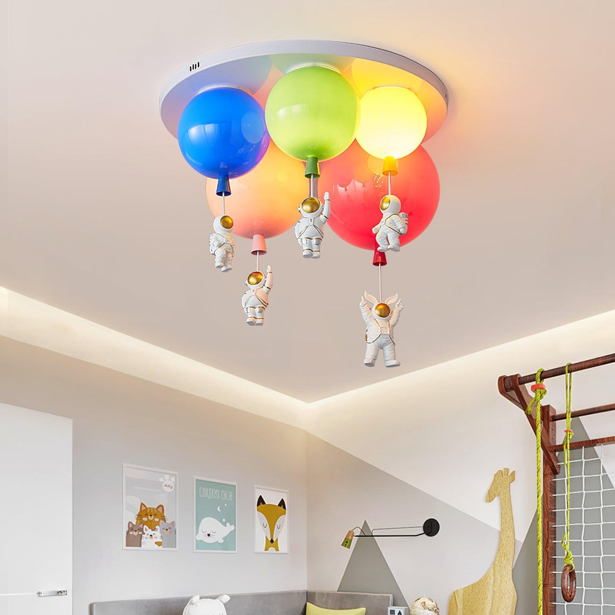 Lumanelle lámpara de techo Astronaut Glossy Balloon para habitación infantil