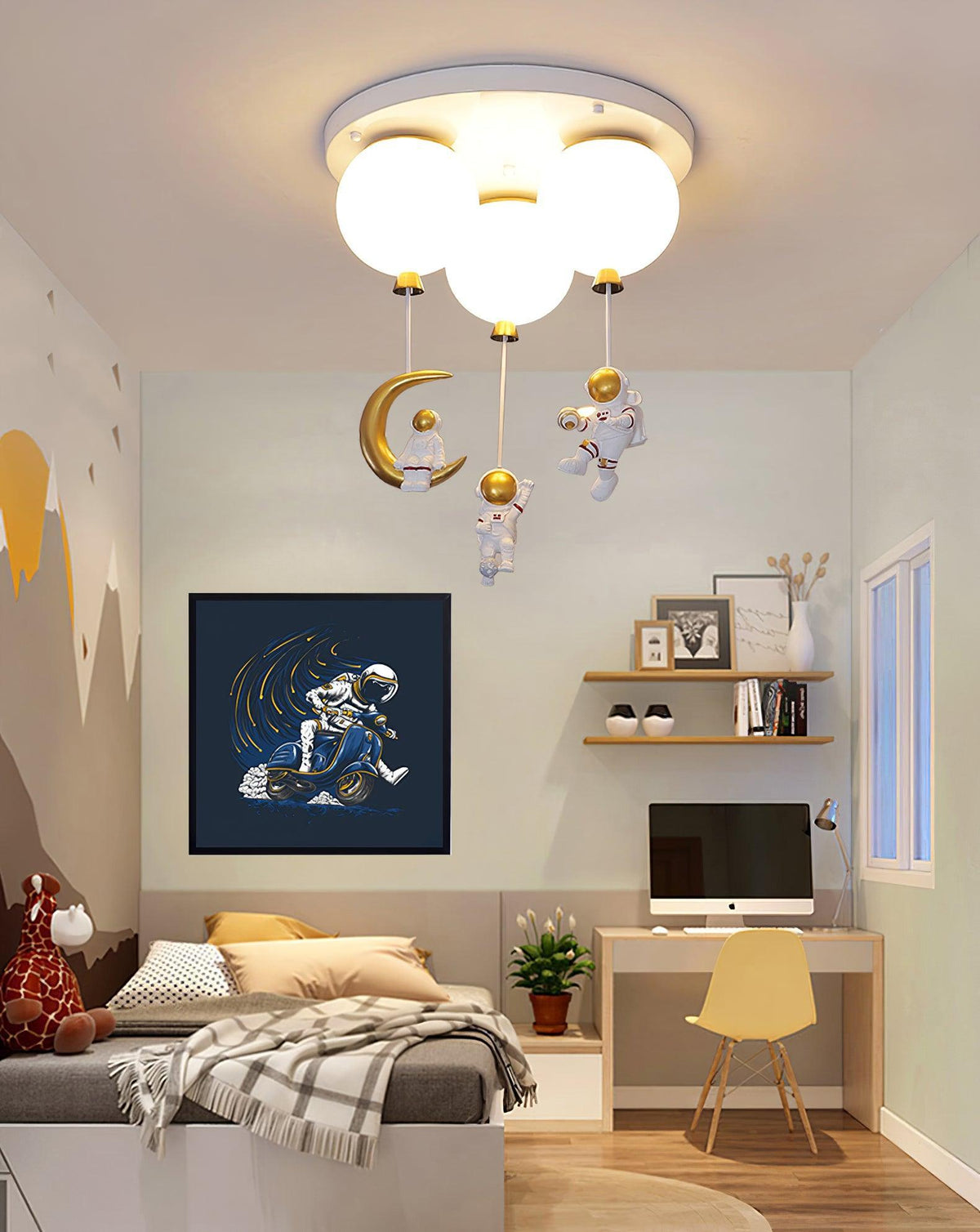 Lumanelle lámpara de techo Astronaut Glossy Balloon para habitación infantil