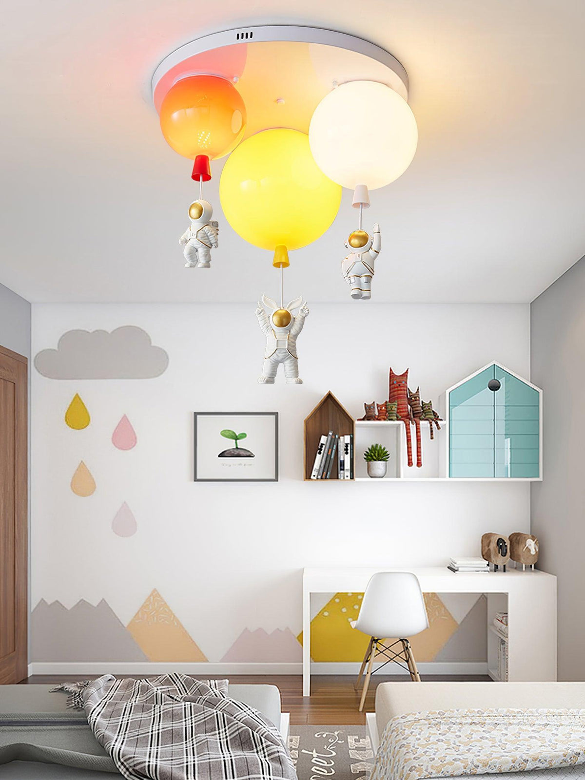Lumanelle lámpara de techo Astronaut Glossy Balloon para habitación infantil