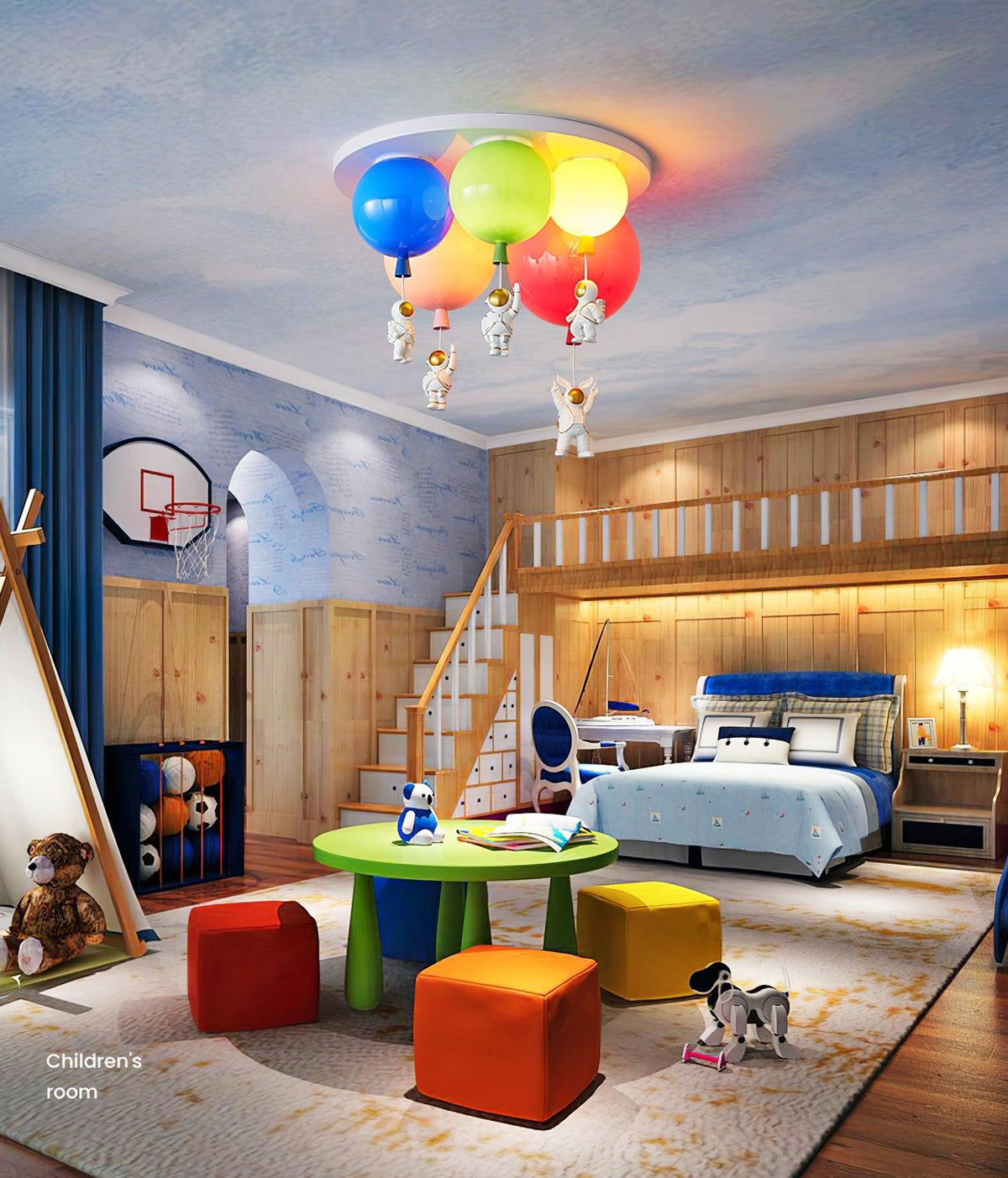 Lumanelle lámpara de techo Astronaut Glossy Balloon para habitación infantil