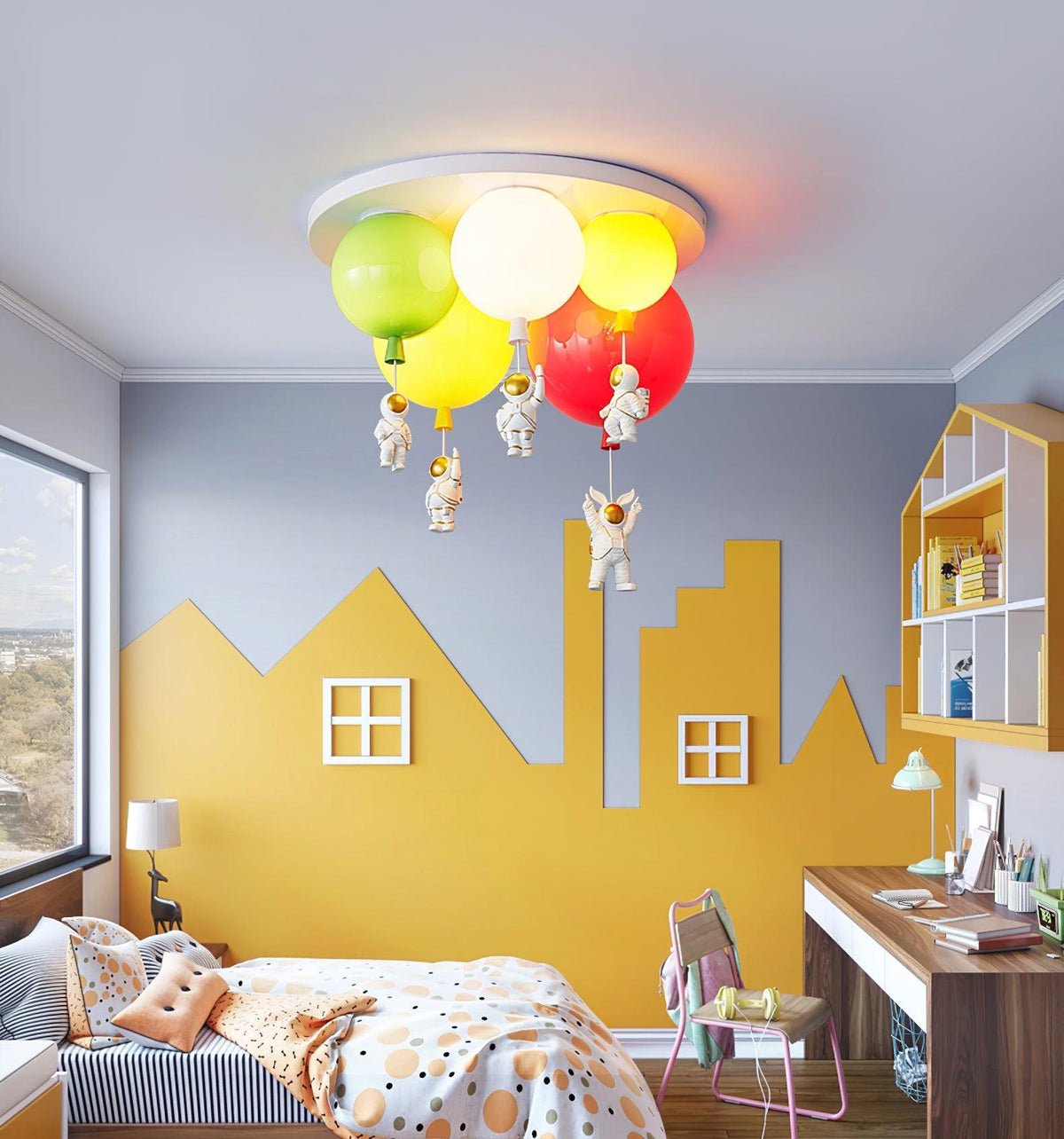 Lumanelle lámpara de techo Astronaut Glossy Balloon para habitación infantil