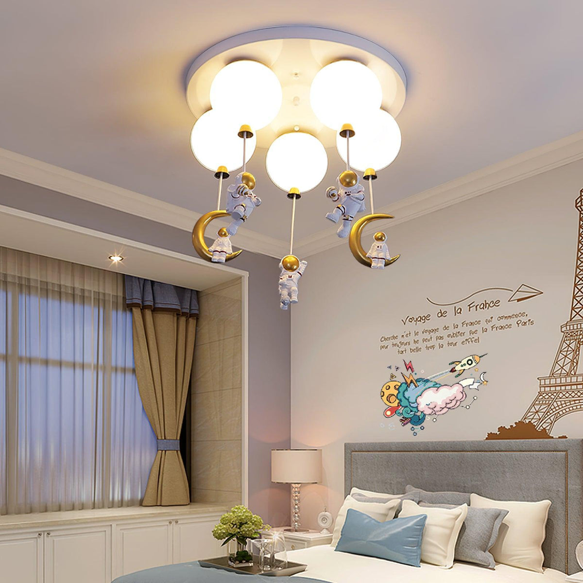 Lumanelle lámpara de techo Astronaut Glossy Balloon para habitación infantil
