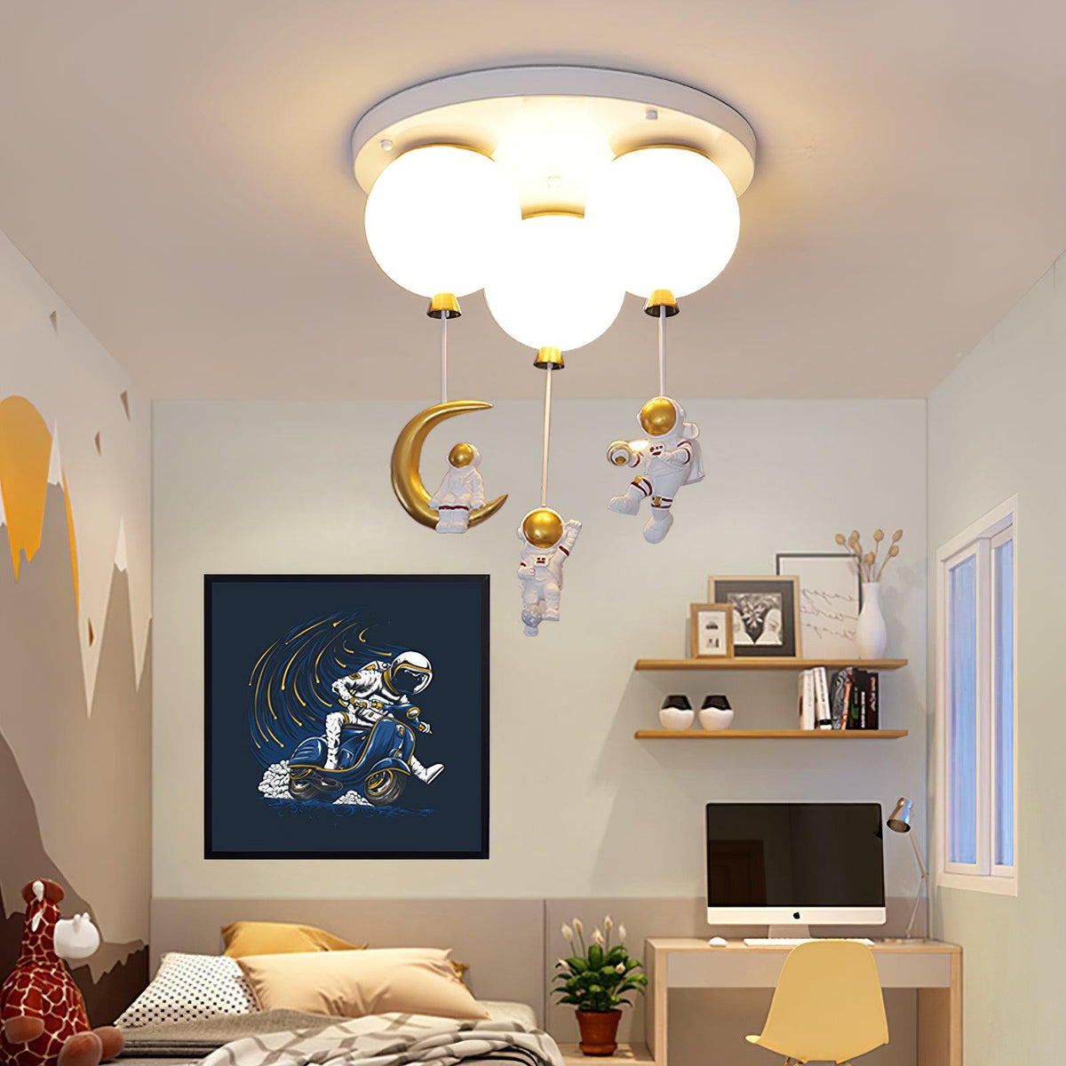 Lumanelle lámpara de techo Astronaut Glossy Balloon para habitación infantil
