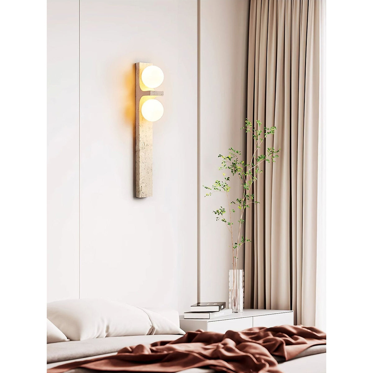 Eirikuvys aplique de pared moderno minimalista de travertino