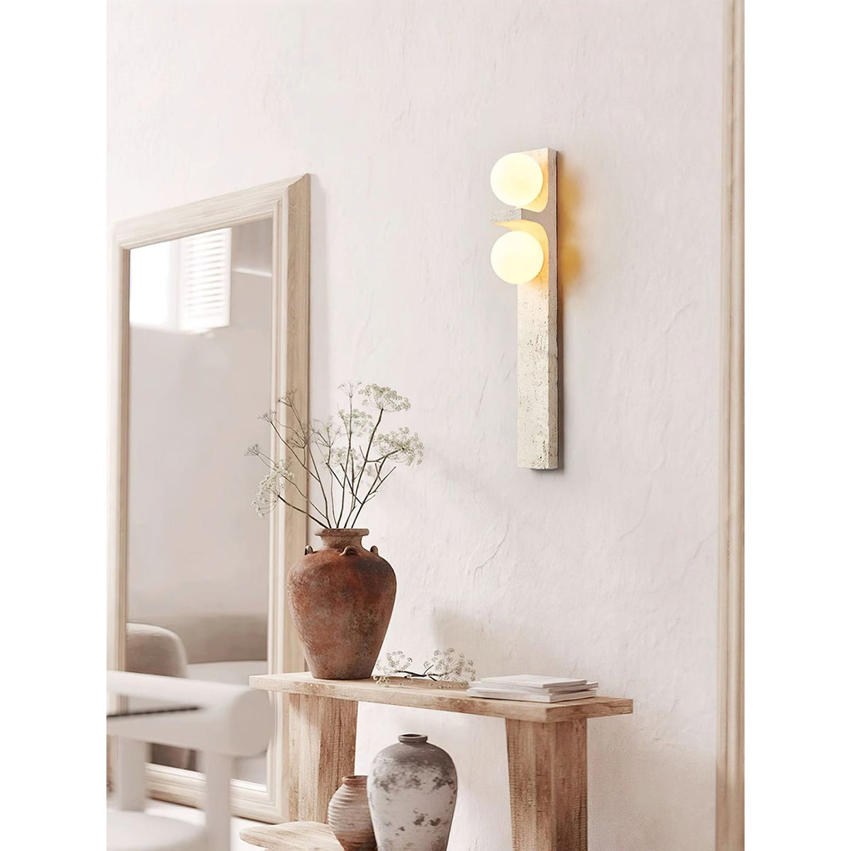 Eirikuvys aplique de pared moderno minimalista de travertino