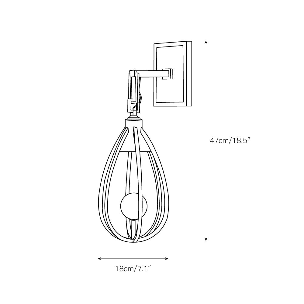 Gloruvys aplique de pared moderno minimalista de latón con decoración de cristal