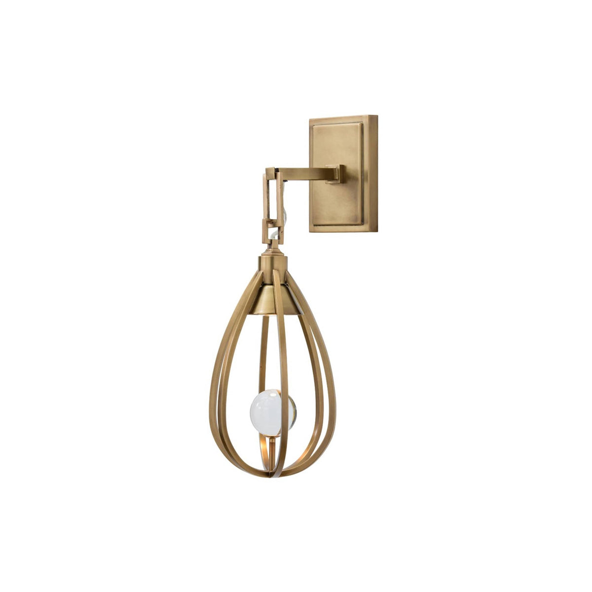 Gloruvys aplique de pared moderno minimalista de latón con decoración de cristal