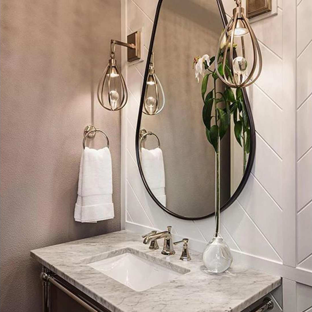Gloruvys aplique de pared moderno minimalista de latón con decoración de cristal