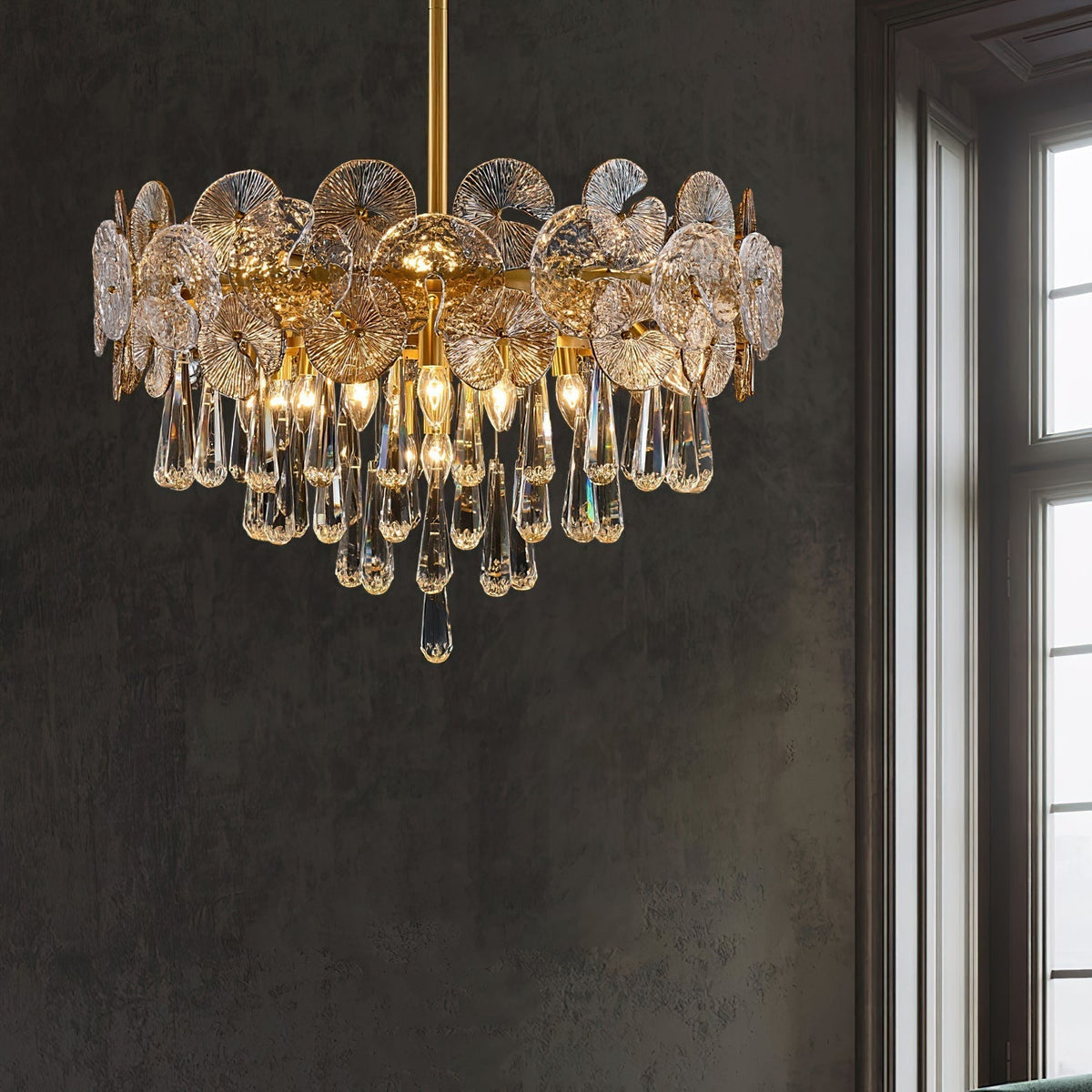 Caeluvyo lámpara de araña postmoderna de lujo con elegancia y decoración de cristal
