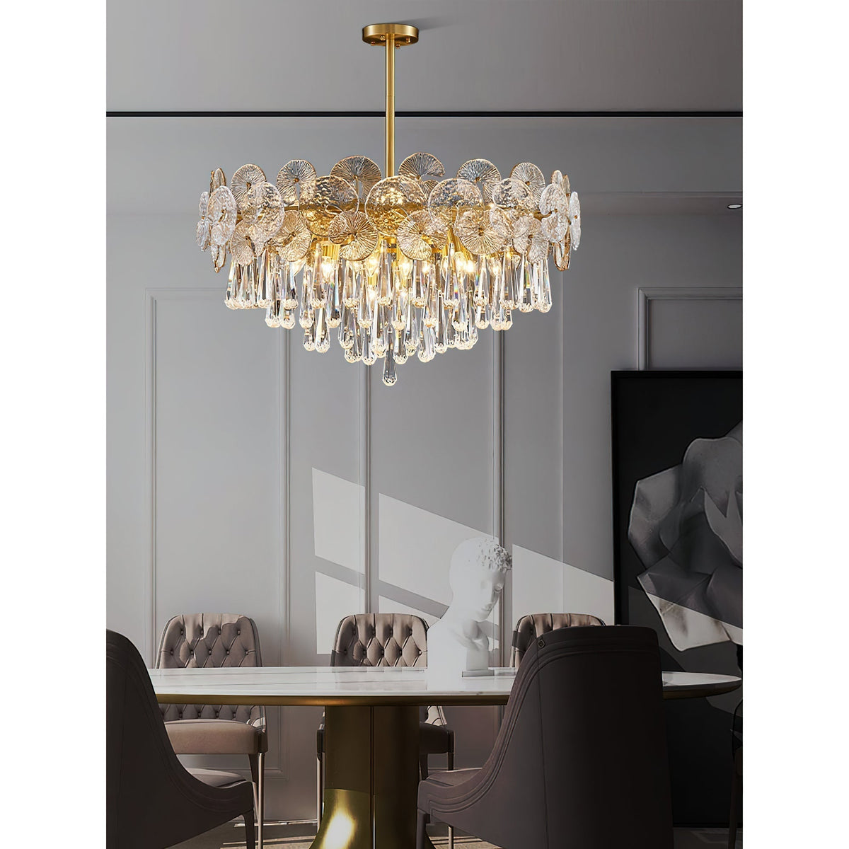 Caeluvyo lámpara de araña postmoderna de lujo con elegancia y decoración de cristal