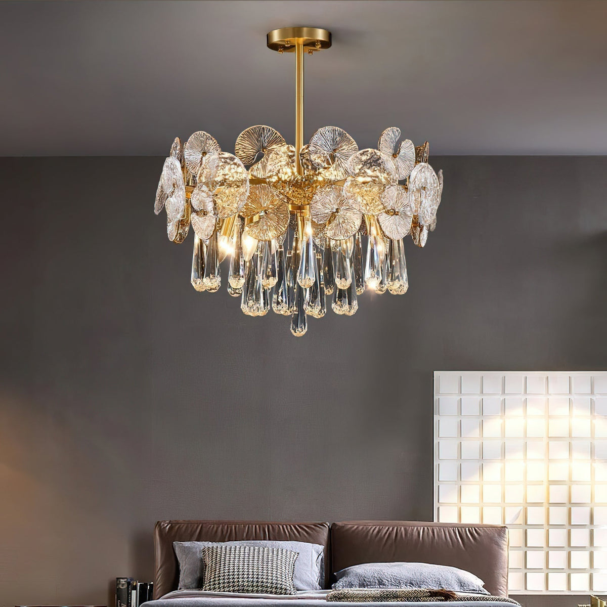 Caeluvyo lámpara de araña postmoderna de lujo con elegancia y decoración de cristal
