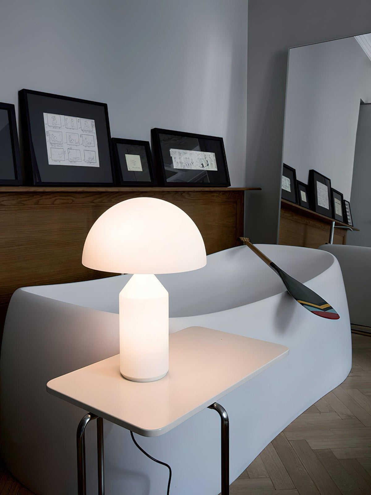 Hesrin lámpara de mesa artística de vidrio